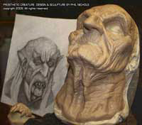 concept drawing and sculpture